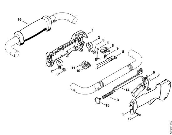 Impugnatura di comando BT 121 BT 121-Z brand Stihl